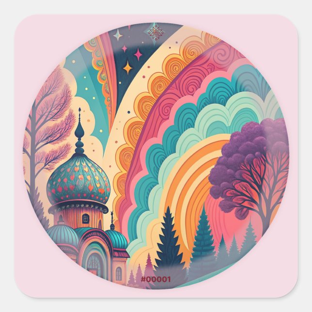Pastel Pink Fantasy Sticker #00001 – Customisable (Front)
