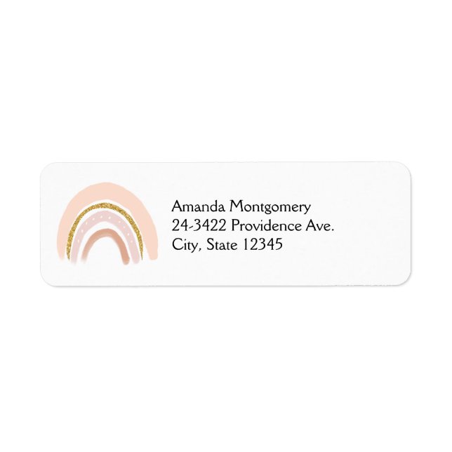 Pastel Pink & Faux Glitter Boho Rainbow (Front)