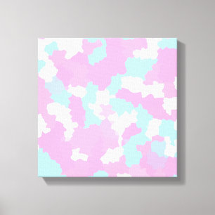 Pastel Pink Feminine Abstract Camouflage Canvas Ar Print