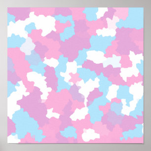 Pastel Pink Feminine Abstract Camouflage Download Poster