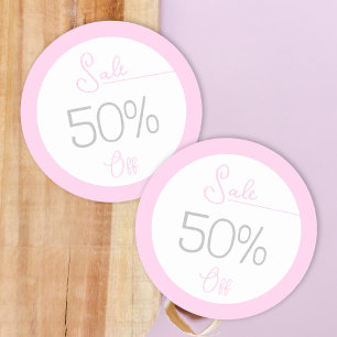 Pastel pink feminine store promotion sale sticker