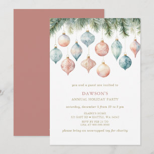 Pastel Pink Festive Corporate Christmas Party Invitation