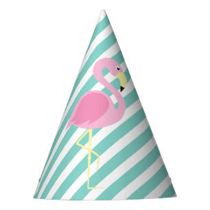 Pastel Pink Flamingo Pool Party Birthday Party Hat