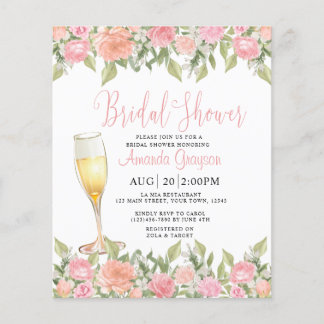 Pastel Pink Floral and Gold Wedding Bridal Shower 