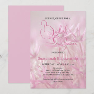 Pastel Pink Floral Background Bridal Shower  Invitation