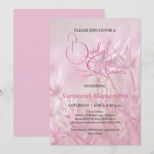 Pastel Pink Floral Background Bridal Shower Invitation