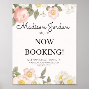Pastel Pink Floral Business Poster