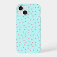 Pastel Pink Floral Pattern on Teal Background