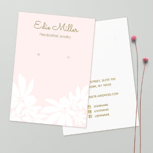 Pastel Pink Floral Script Font Earring