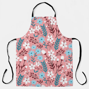 Pastel Pink Floral Seamless Pattern. Apron