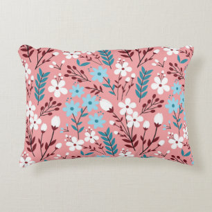 Pastel Pink Floral Seamless Pattern. Decorative Cushion