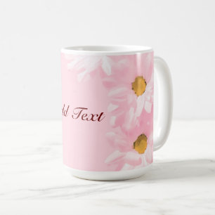 Pastel Pink Floral Template, customise, Coffee Mug