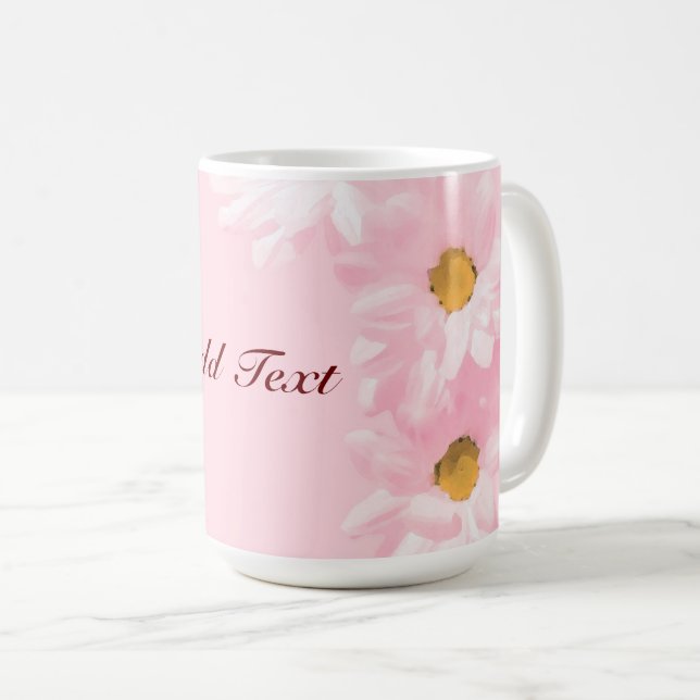 Pastel Pink Floral Template, customise, Coffee Mug (Front Right)