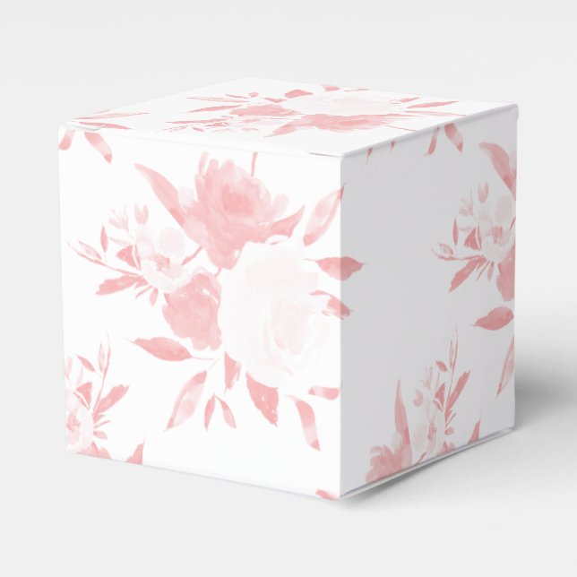 Pastel Pink Floral Watercolor Gift Box (Front Side)
