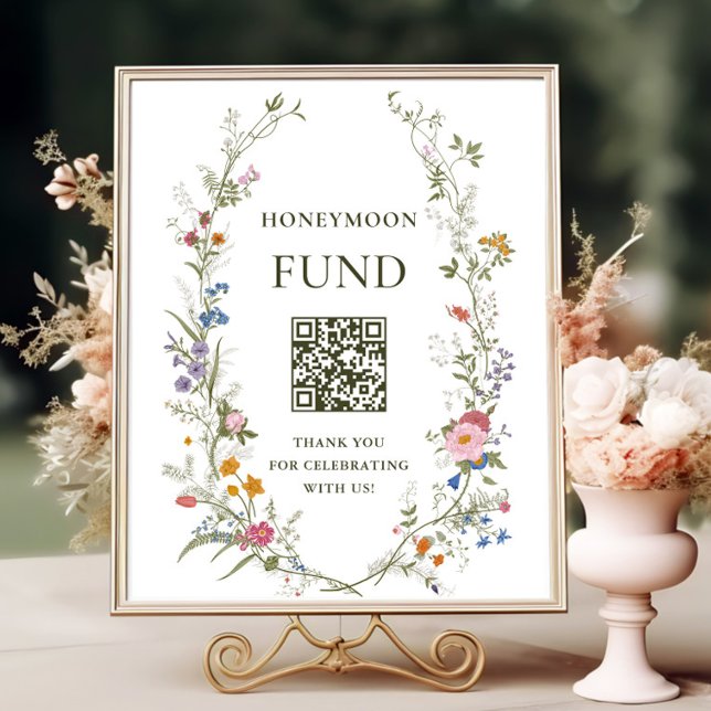 Pastel Pink Floral Wildflower Honeymoon Fund Poster (Creator Uploaded)