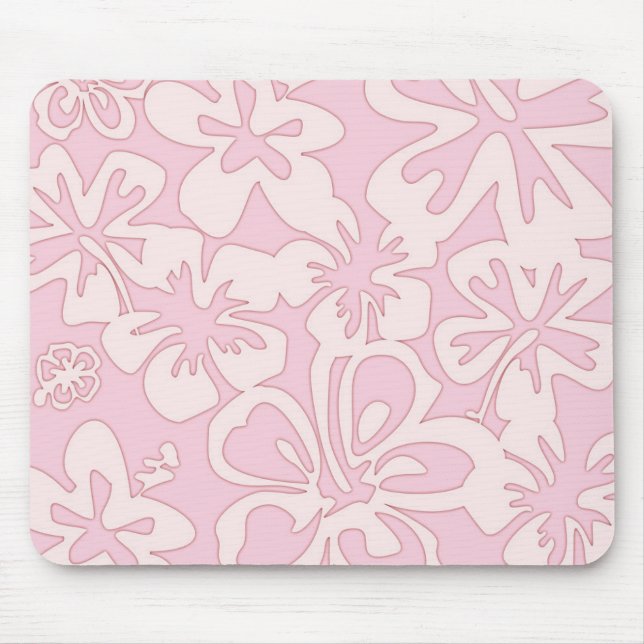 Pastel Pink Flower Art Mouse Mat (Front)
