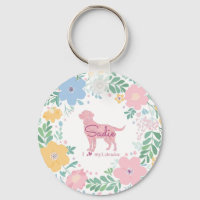 Pastel Pink Flower Wreath Labrador Retriever Photo