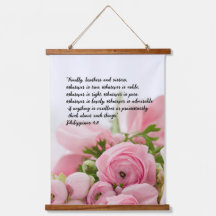 Pastel Pink Flowers Bible Verse
