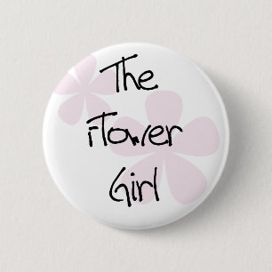Pastel Pink Flowers Flower Girl 6 Cm Round Badge