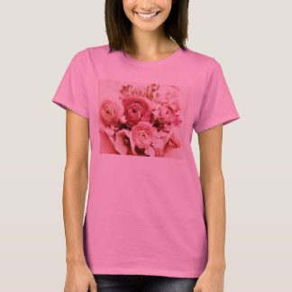 Pastel pink flowers long-sleeve t-shirt