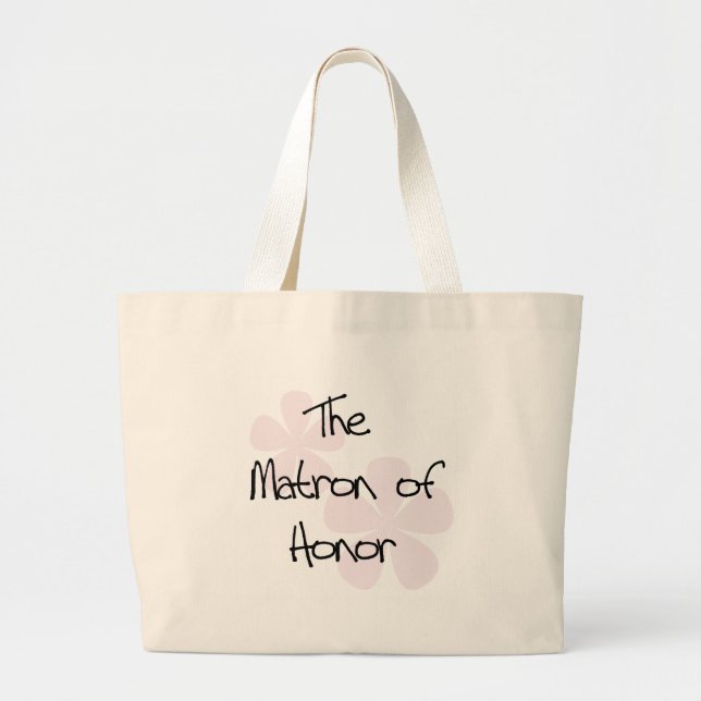 Pastel Pink Flowers Matron of Honour Large Tote Bag (Front)