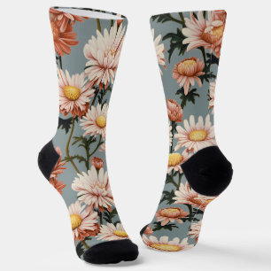 Pastel Pink Flowers Socks