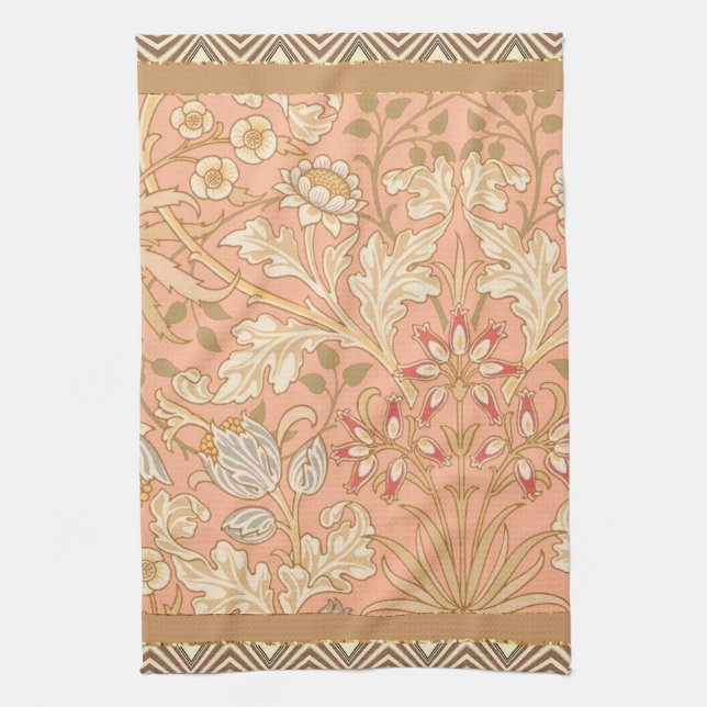 Pastel Pink Flowers Tea Towel (Vertical)