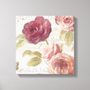 Pastel Pink French Roses Canvas Print