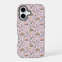 Pastel Pink Fungi Cottagecore Seamless Pattern
