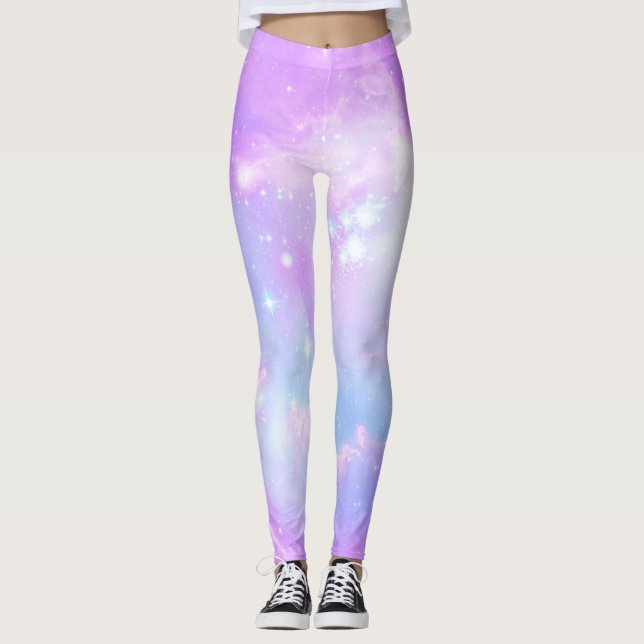 Pastel pink galaxy leggings (Front)