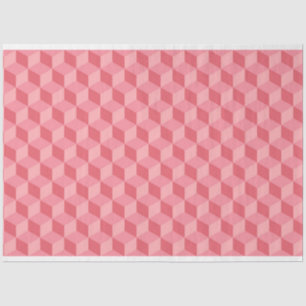 PASTEL PINK GEOMETRIC CUBE PATTERNS TISSUE PAPER