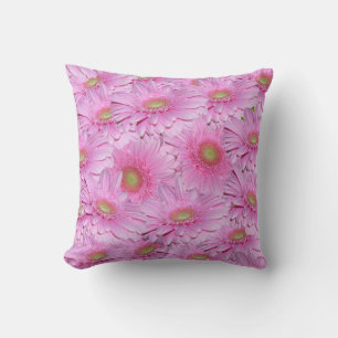 Pastel Pink Gerbera Flowers, Cushion