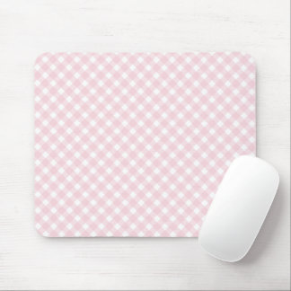Pastel Pink Gingham Desk Accessory Mousepad