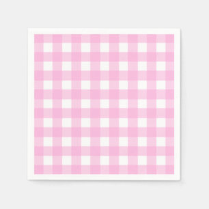 Pastel Pink Gingham Pattern Napkin