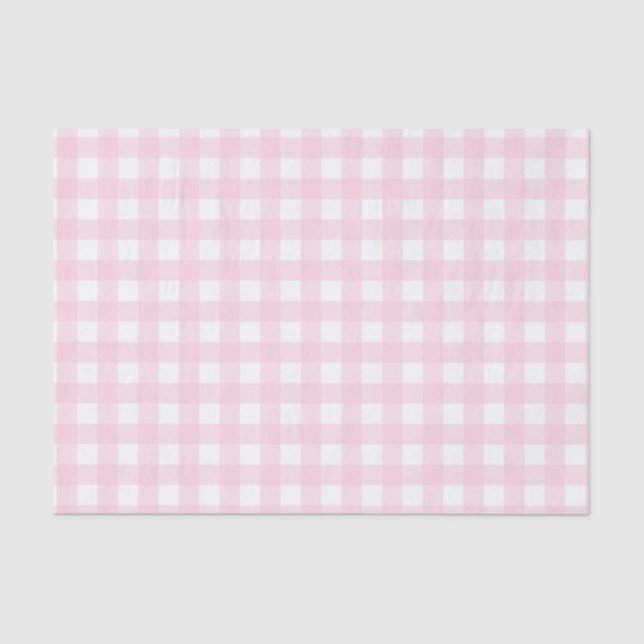 Pastel pink gingham tissue paper (Front)