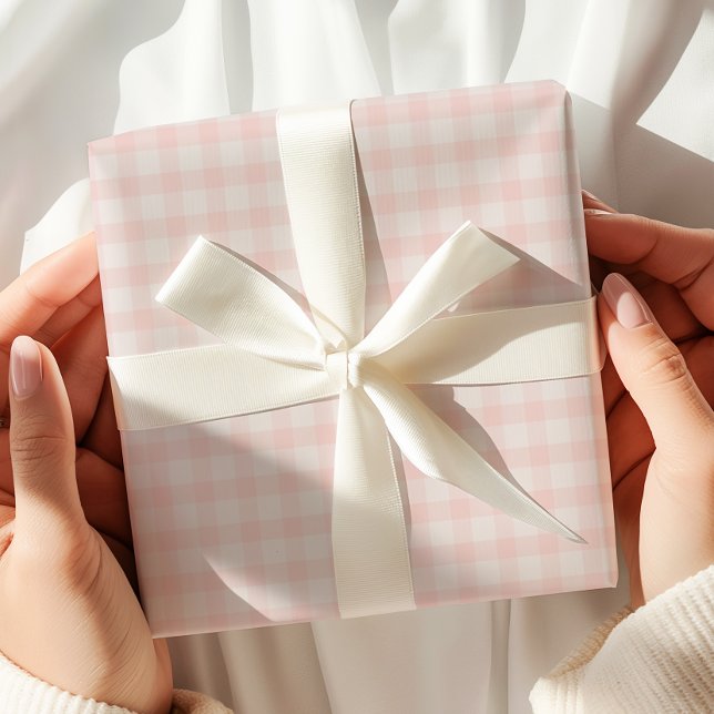 Pastel Pink Gingham Wrapping Paper (Creator Uploaded)