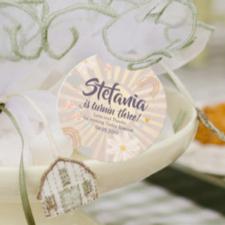 Pastel Pink Girl Birthday Сustom Favor Tags