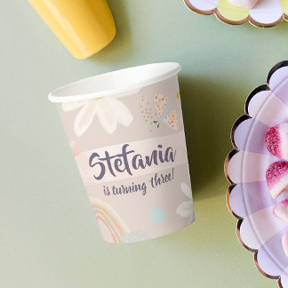 Pastel Pink Girl Birthday Сustom Paper cup