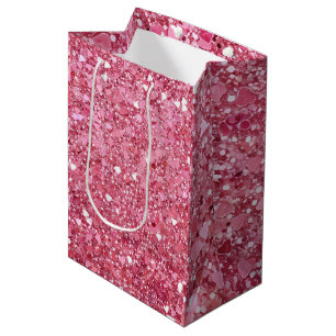 Pastel Pink Glitter  Medium Gift Bag