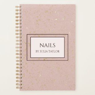 Pastel Pink Glitter Nail Salon Manicurist Planner