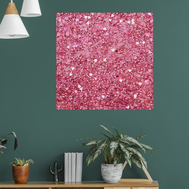 Pastel Pink Glitter Poster (Living Room 1)
