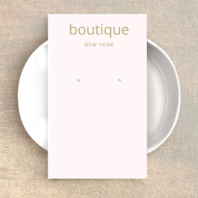 Pastel Pink  Gold Modern Long Earring Display Card (Creator Uploaded)