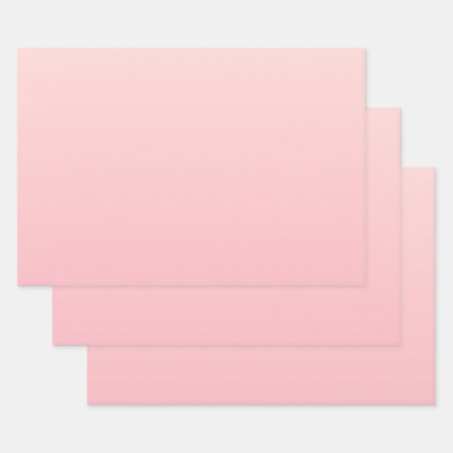 Pastel Pink Gradient Background Wrapping Paper Sheet (Set)