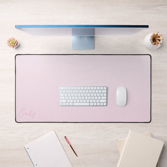 Pastel Pink Gradient Calligraphy Personalised Desk Mat (Office 1)