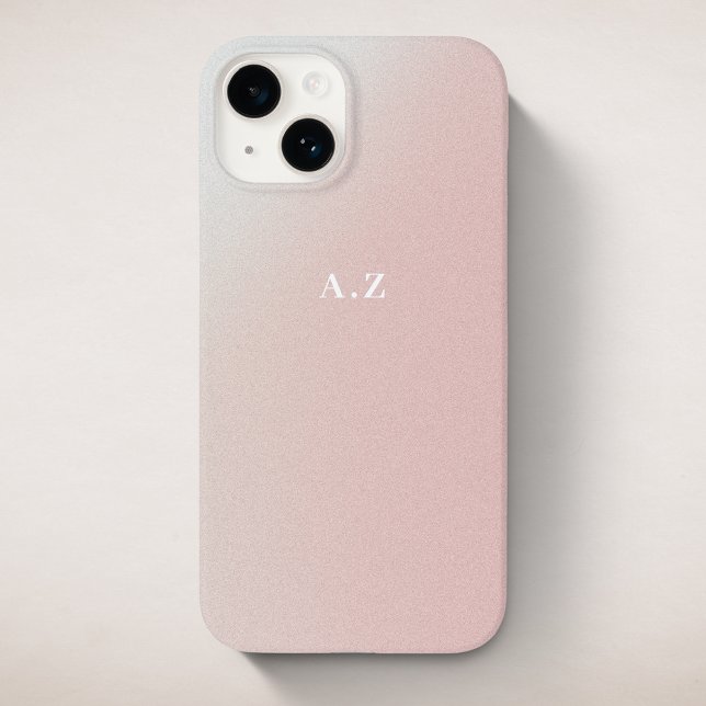 Pastel Pink Gradient Personalised Initial Monogram Case-Mate iPhone Case (Creator Uploaded)