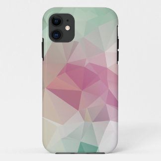 Pastel Pink Green Abstract Pyramid Pattern Art Cas iPhone 11 Case