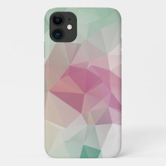Pastel Pink Green Abstract Pyramid Pattern Art Cas iPhone 11 Case