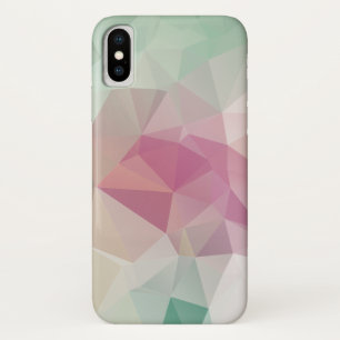 Pastel Pink Green Abstract Pyramid Pattern Art iPhone X Case