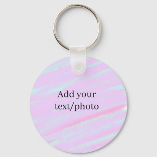Pastel pink green add photo text watercolor retro  key ring