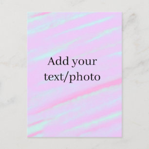 Pastel pink green add photo text watercolor retro postcard